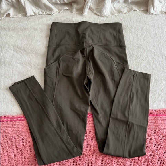 Lululemon Fast & Free Leggings Dark Olive - 25" - Picture 7 of 9